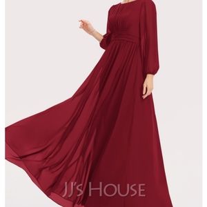 A-Line Floor-Length Bridesmaid Dress With Ruffle